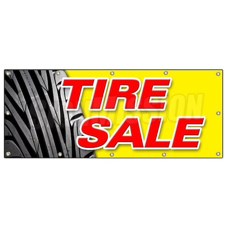 Signmission TIRE SALE 1 BANNER SIGN tires sale sell wheel rims slick wheels signs B-120 Tire Sale 1